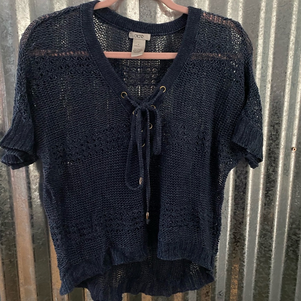 Cache Linen Knitted Crop Top - image 2